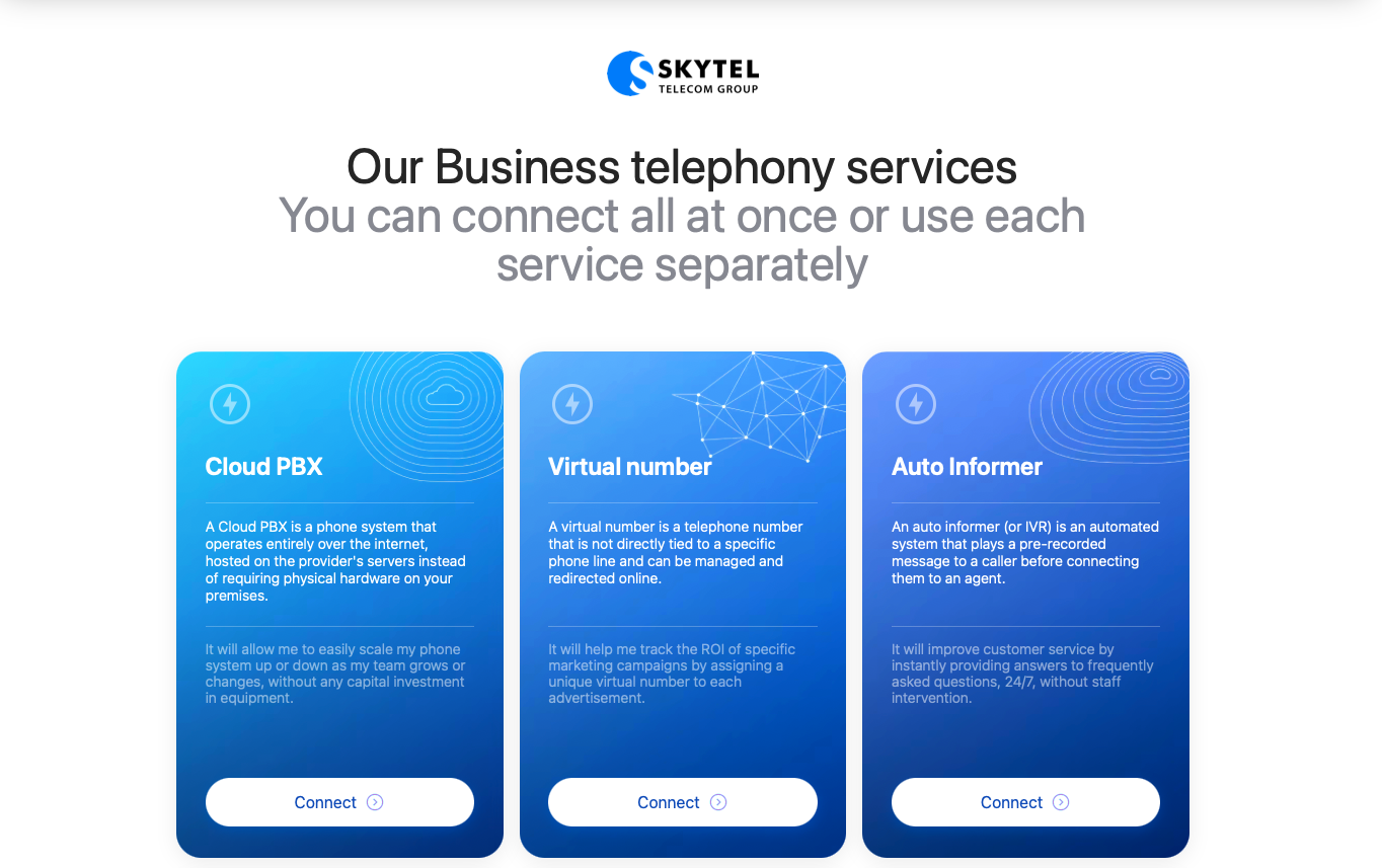 SkyTel — Cloud Telephony & VoIP Business Platform
